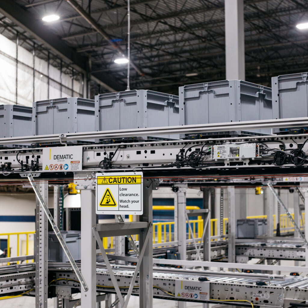 Heavy-duty storage crate for industrial shipping and warehouse operations.