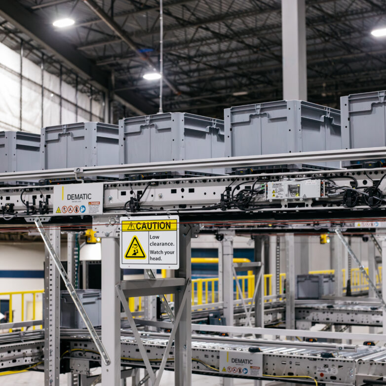 Heavy-duty storage crate for industrial shipping and warehouse operations.