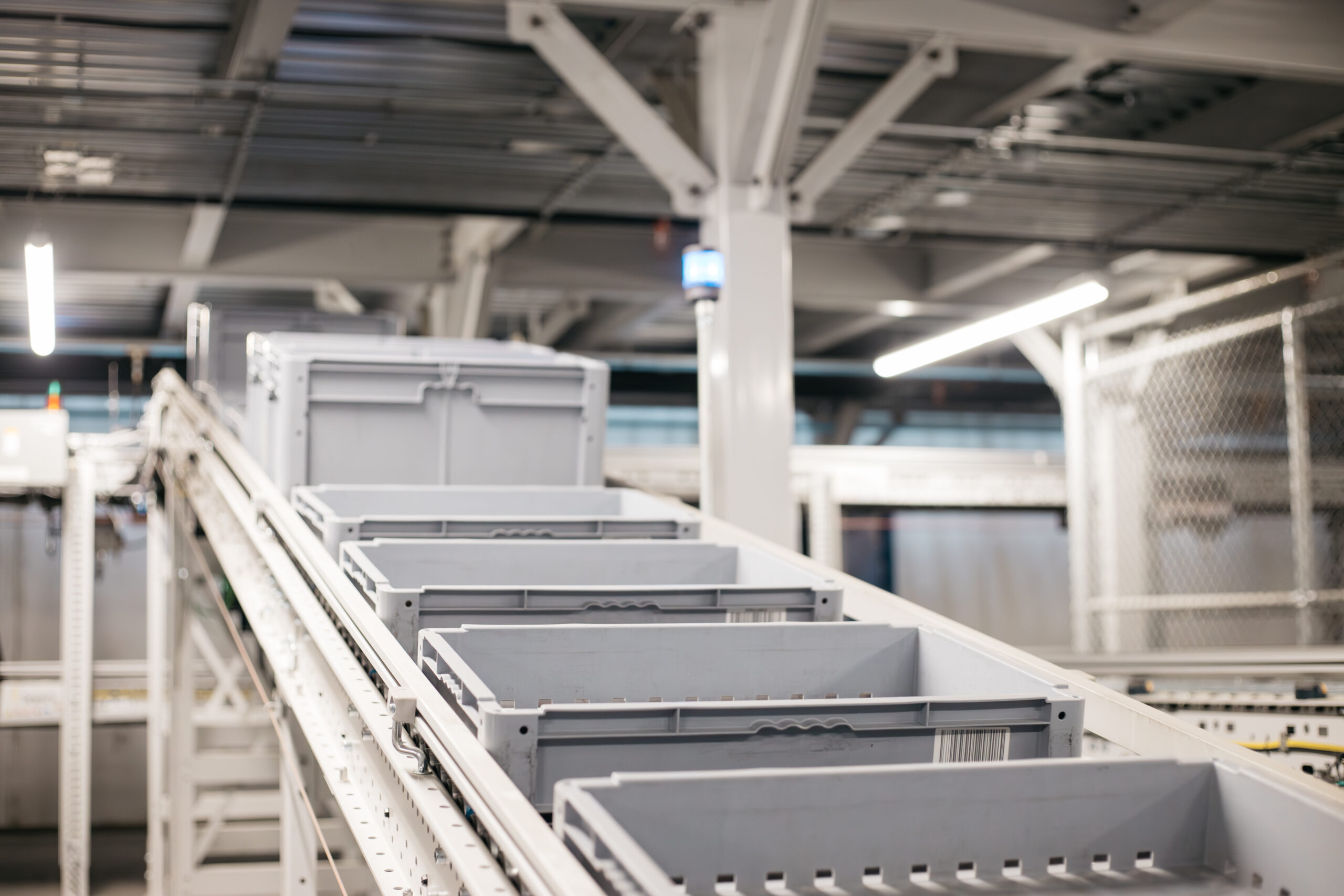 Warehouse storage crate designed for streamlined logistics and organization.